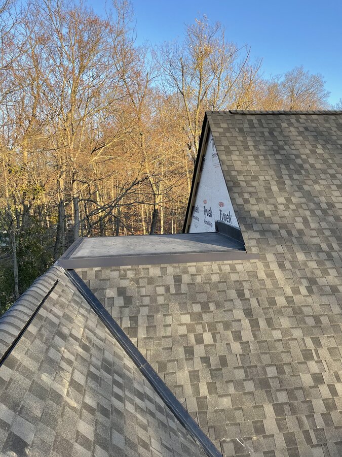 Completed flat roof section