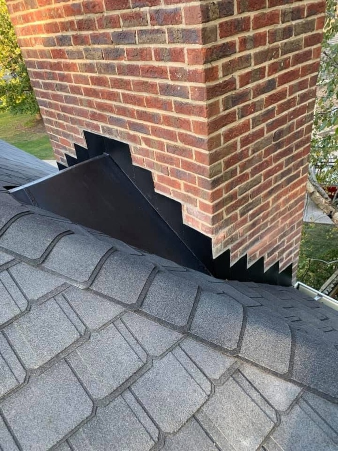 Soldered chimney flashing