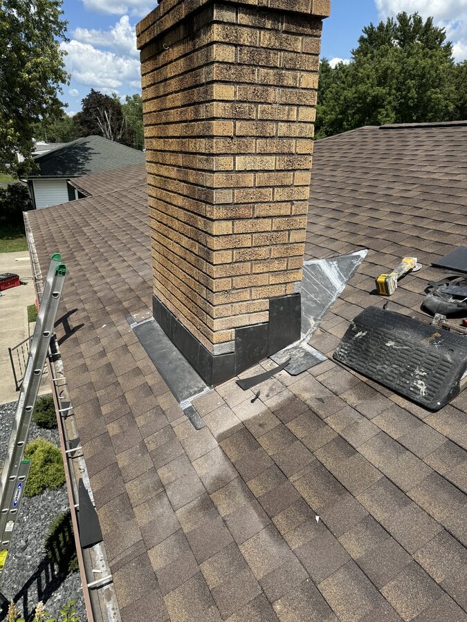 Soldered chimney flashing