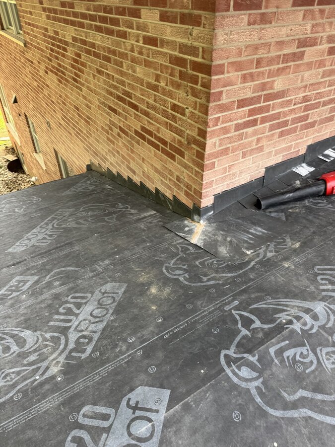 Step flashing at chimney