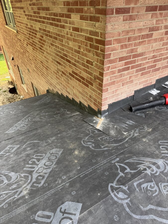 Step flashing at chimney