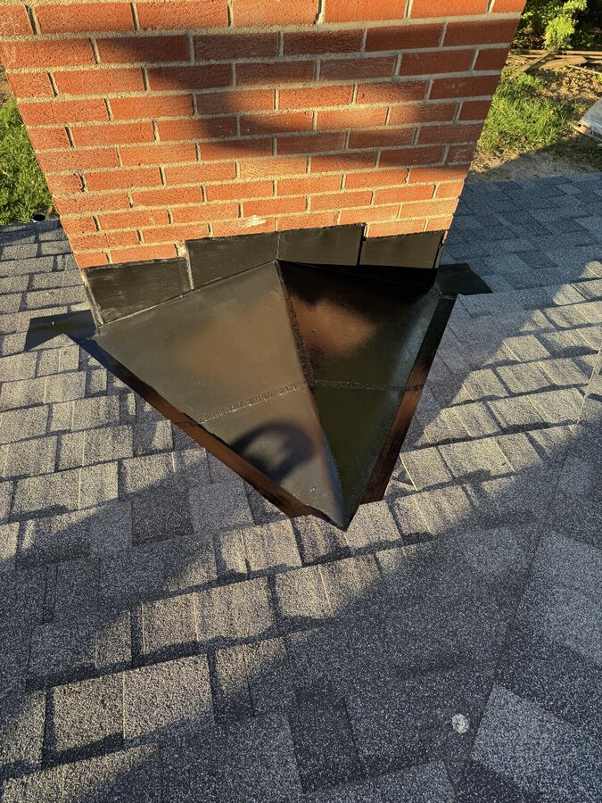 Completed soldered counter-flashing